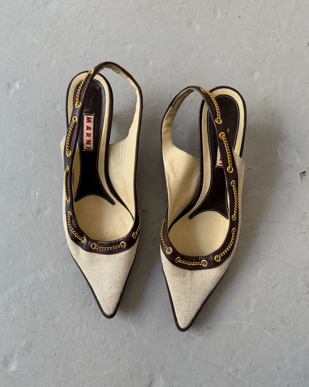 Marni cream slingback heels