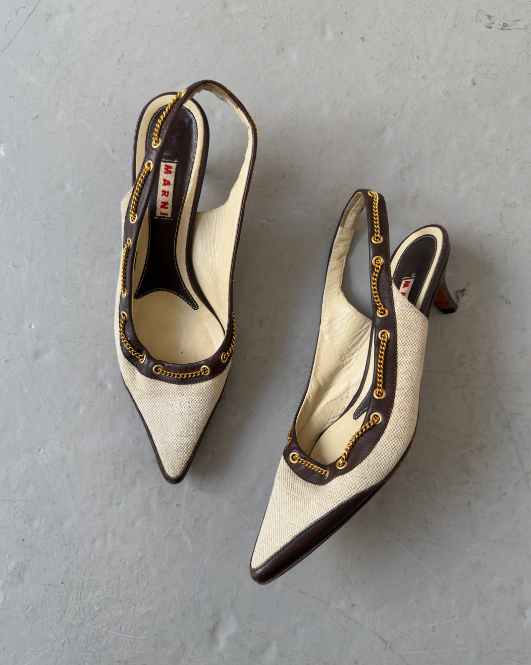 Marni cream slingback heels