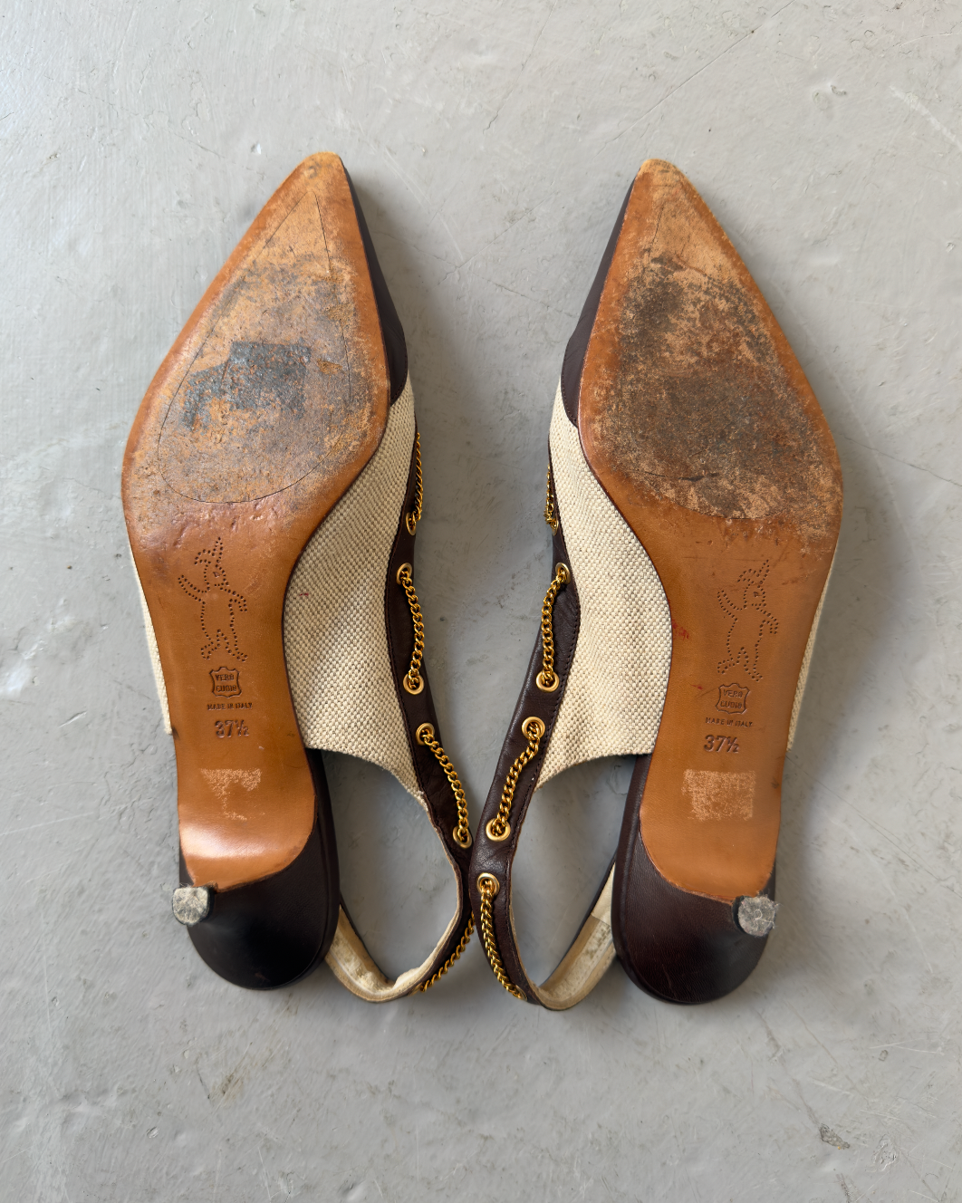 Marni cream slingback heels