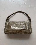 Khaki green croc bag