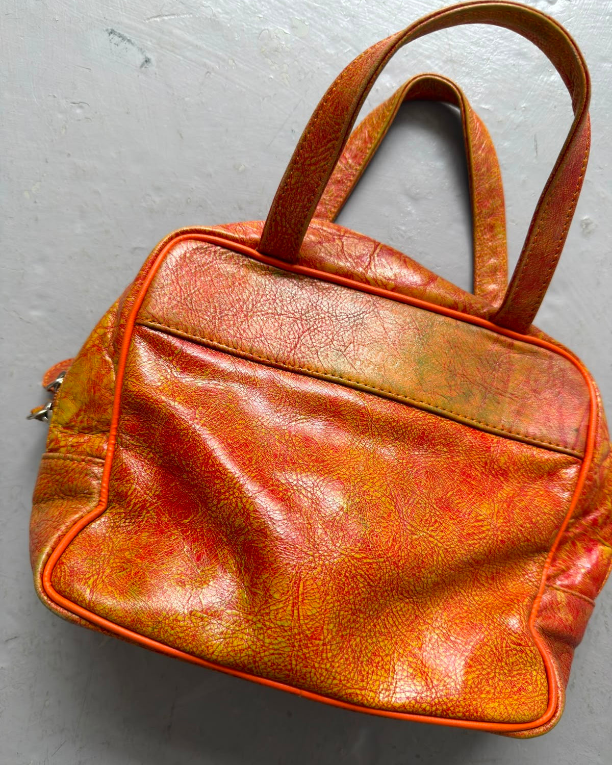 Orange mini rustic bag