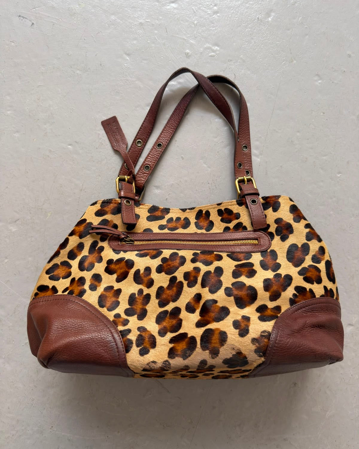 Leopard cowhide bag